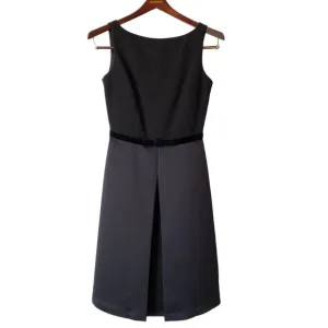 Classy Maggy London Belted Black Fitted Dinner Date Cocktail Dress, 4