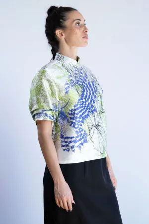Cocoon Cheongsam Top - Glide Silk Print