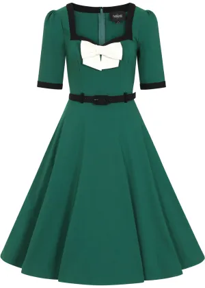 Collectif Sadie 50's Swing Dress Green