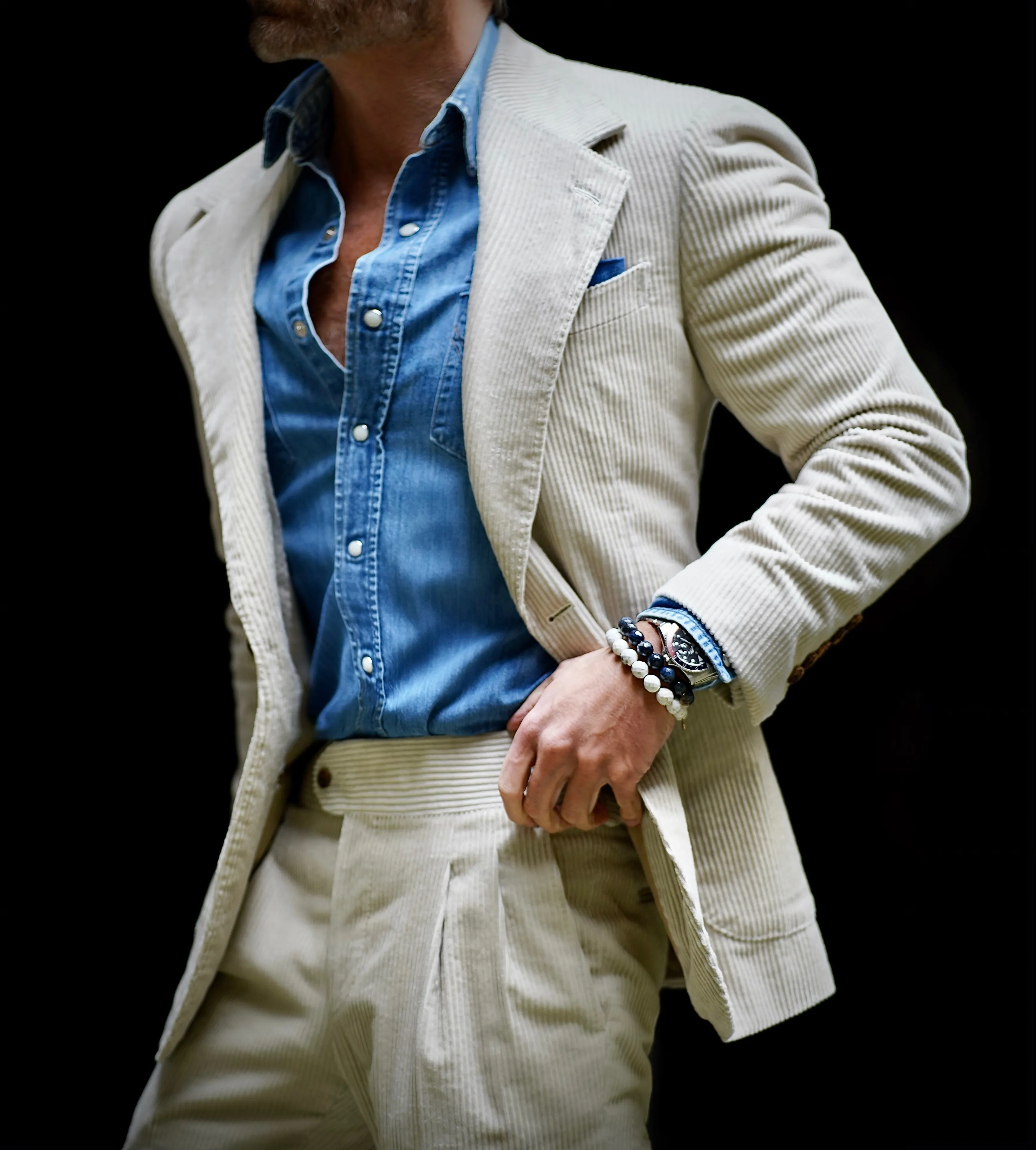 Cream Corduroy Suit