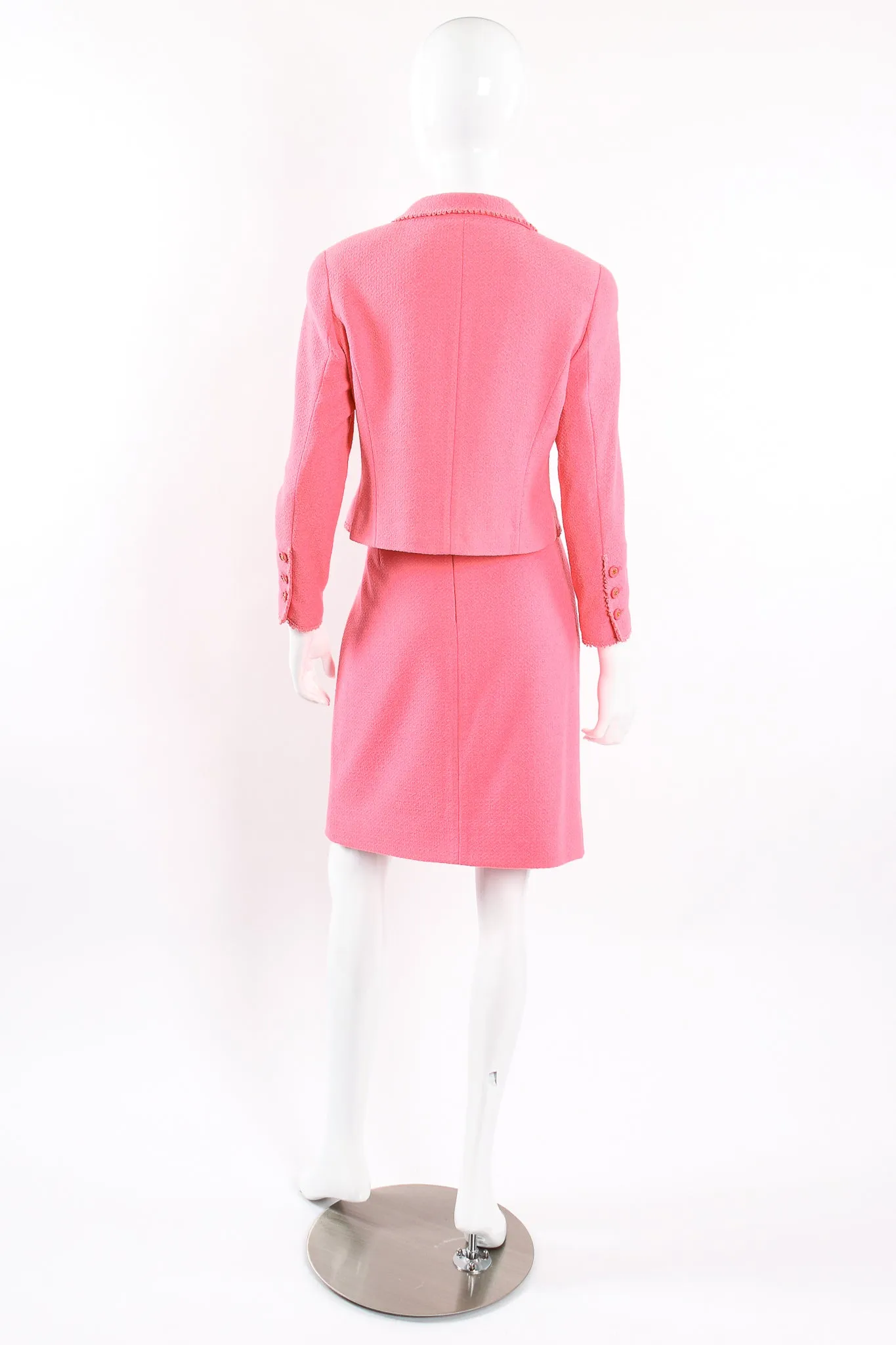 Crochet Trim Tweed Jacket & Skirt Set