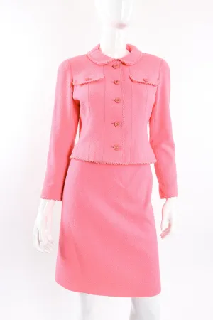Crochet Trim Tweed Jacket & Skirt Set