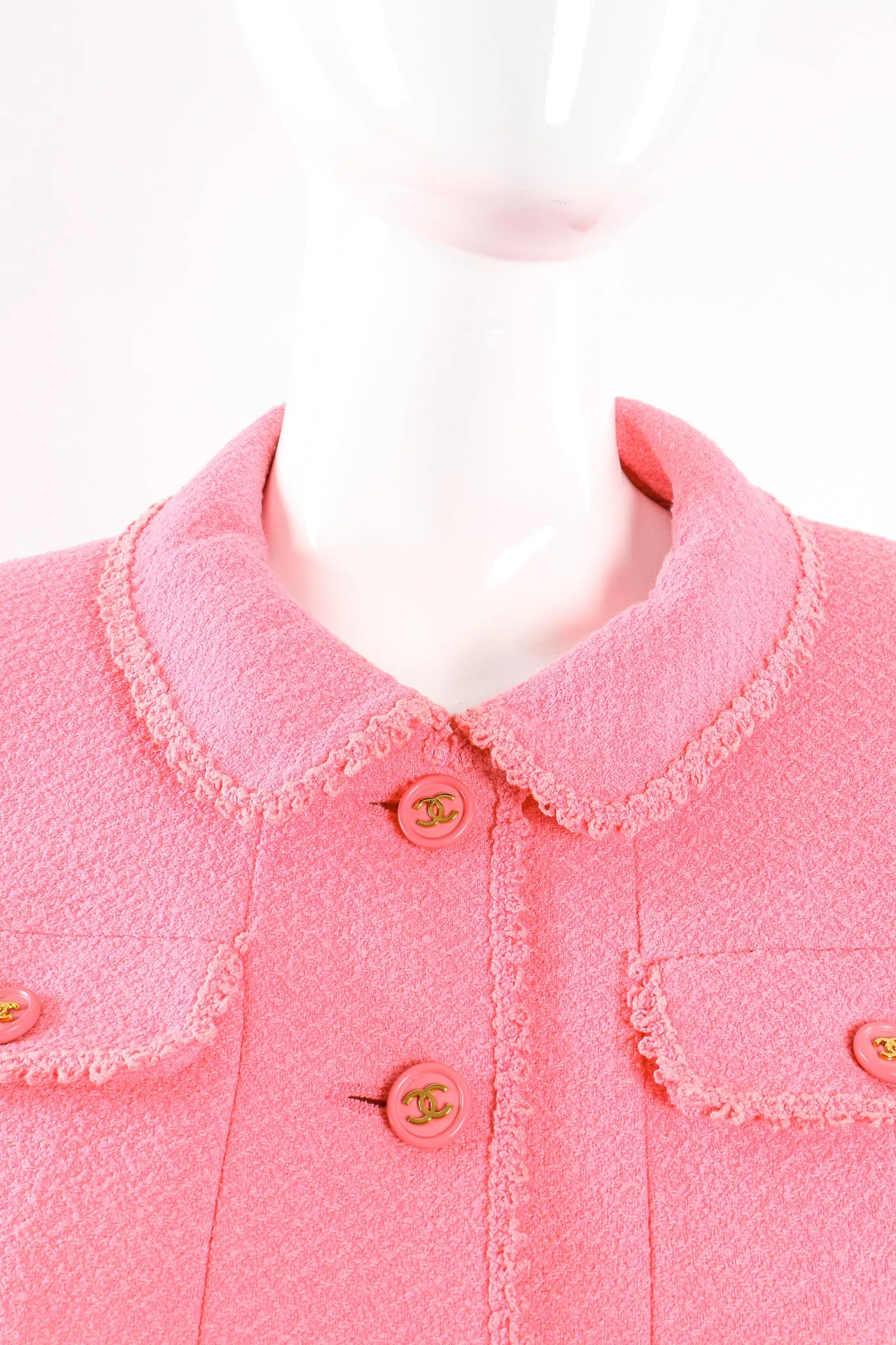 Crochet Trim Tweed Jacket & Skirt Set