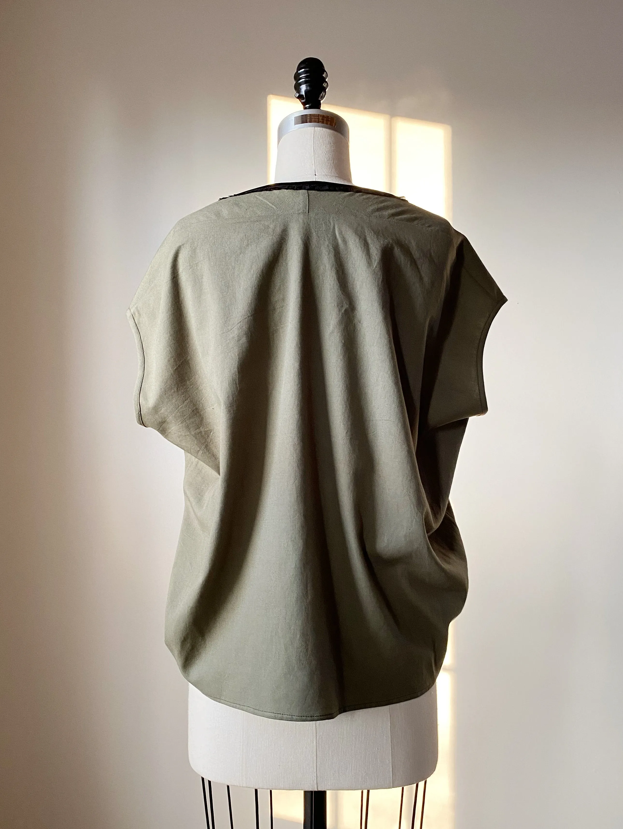 datura army hand embroidered sophronia top