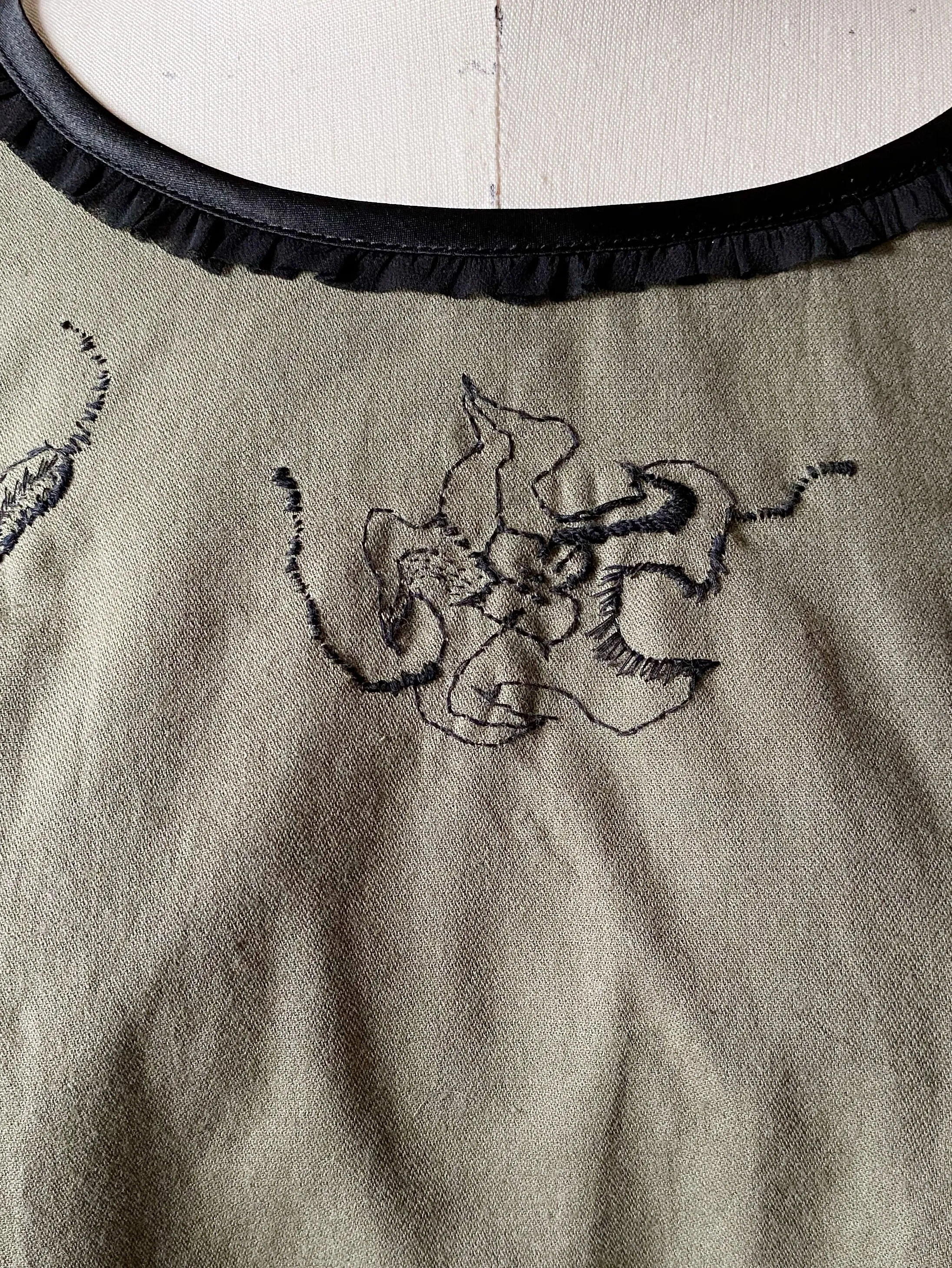 datura army hand embroidered sophronia top