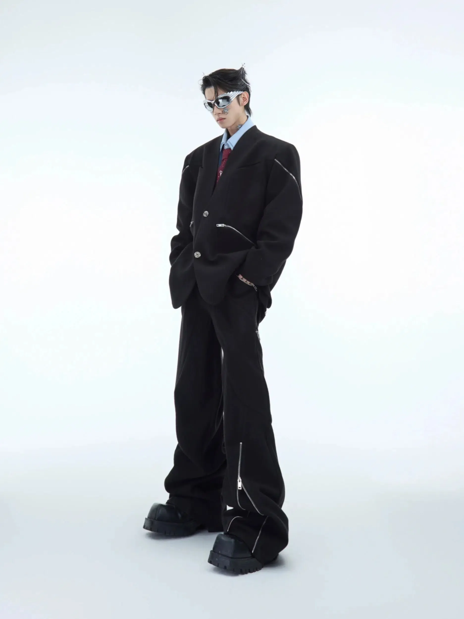 Deconstructed Zipper Suit Set