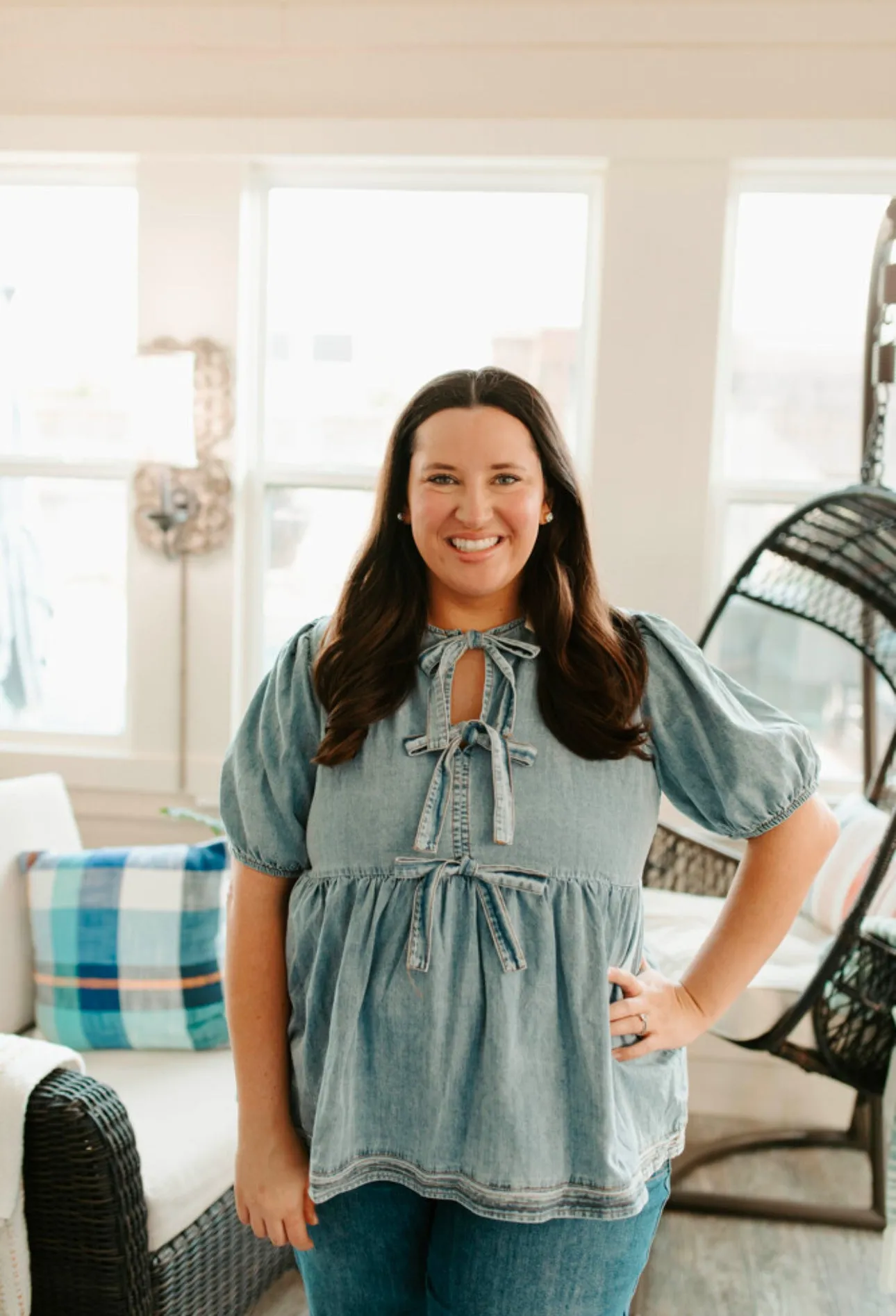 Denim Daze Bow Top