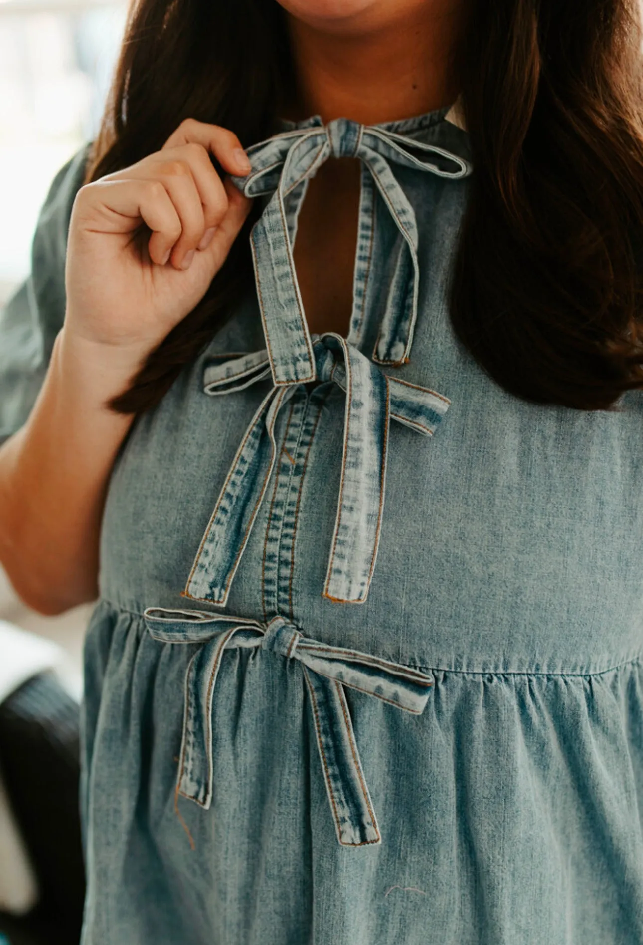 Denim Daze Bow Top
