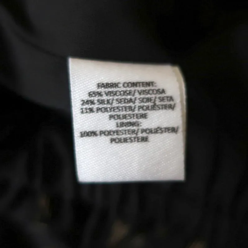 Derek Lam 10 Crosby Peplum Blouse Black/Gold Metallic Stripe Size 2 Long Sleeve