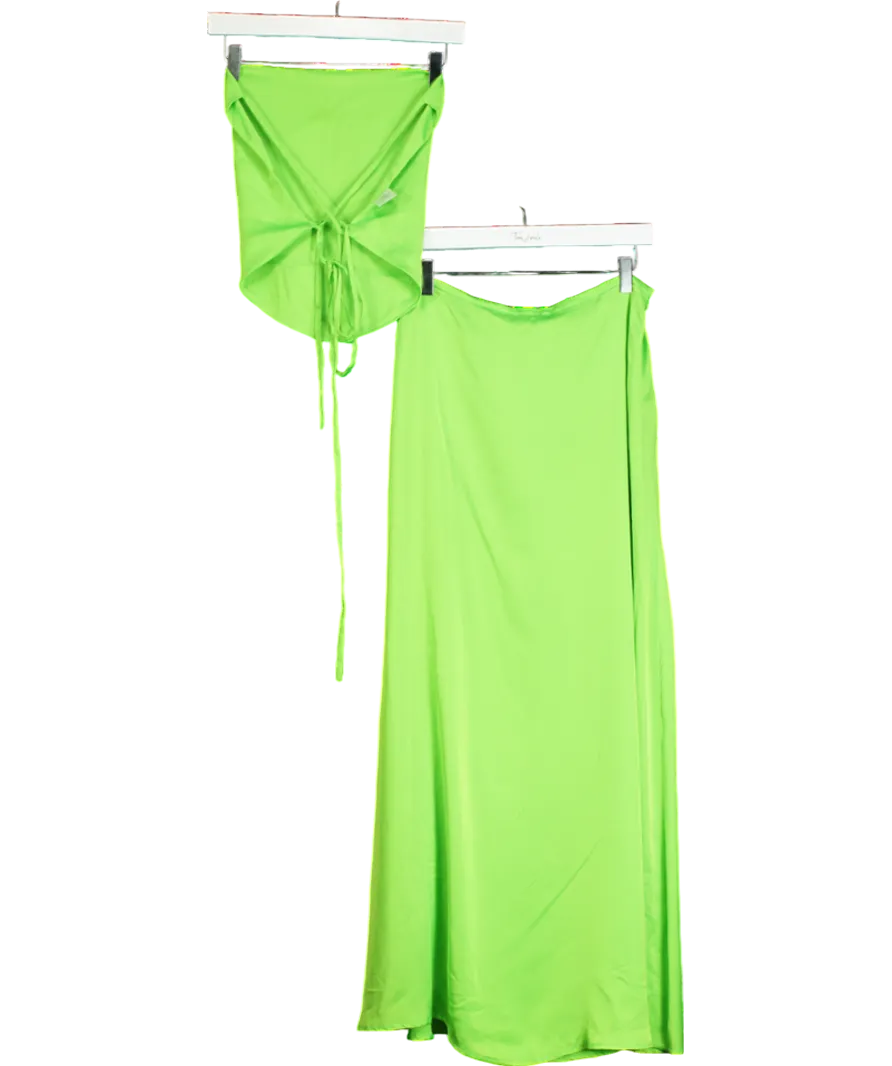 Deusa Green Jade Skirt & Jade Top In Silk UK 8