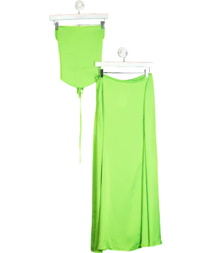 Deusa Green Jade Skirt & Jade Top In Silk UK 8