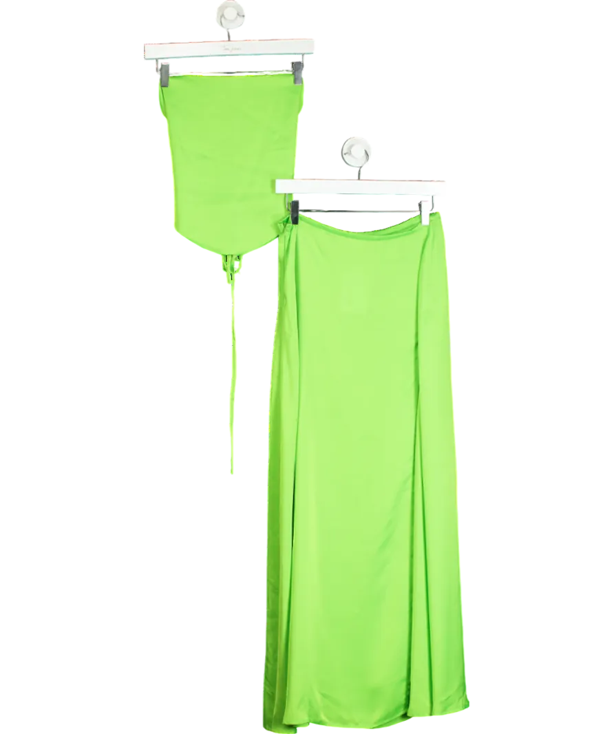 Deusa Green Jade Skirt & Jade Top In Silk UK 8