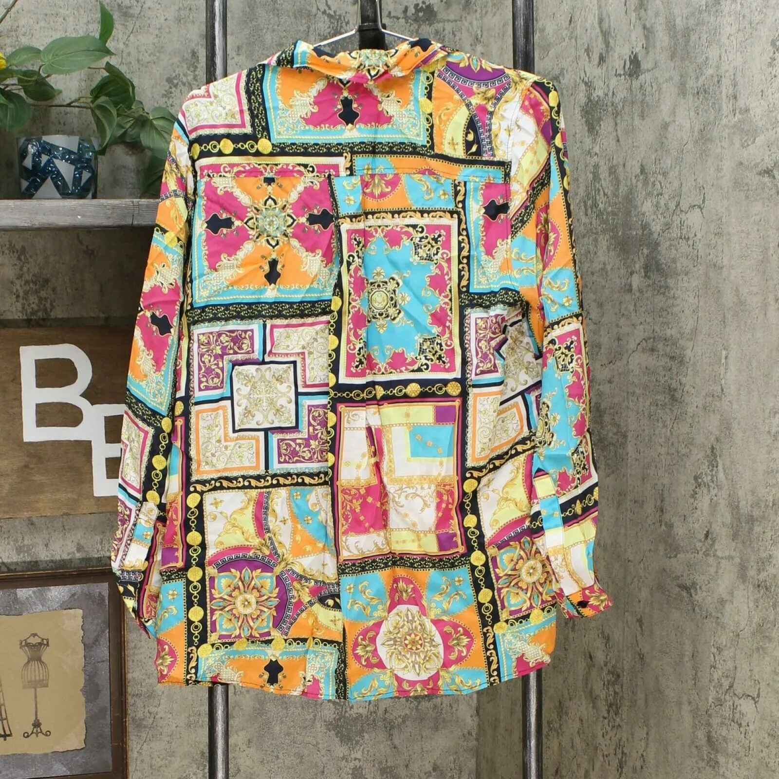 DG2 by Diane Gilman Women's Signature Collection Silk Blend Top Scarf Print XL