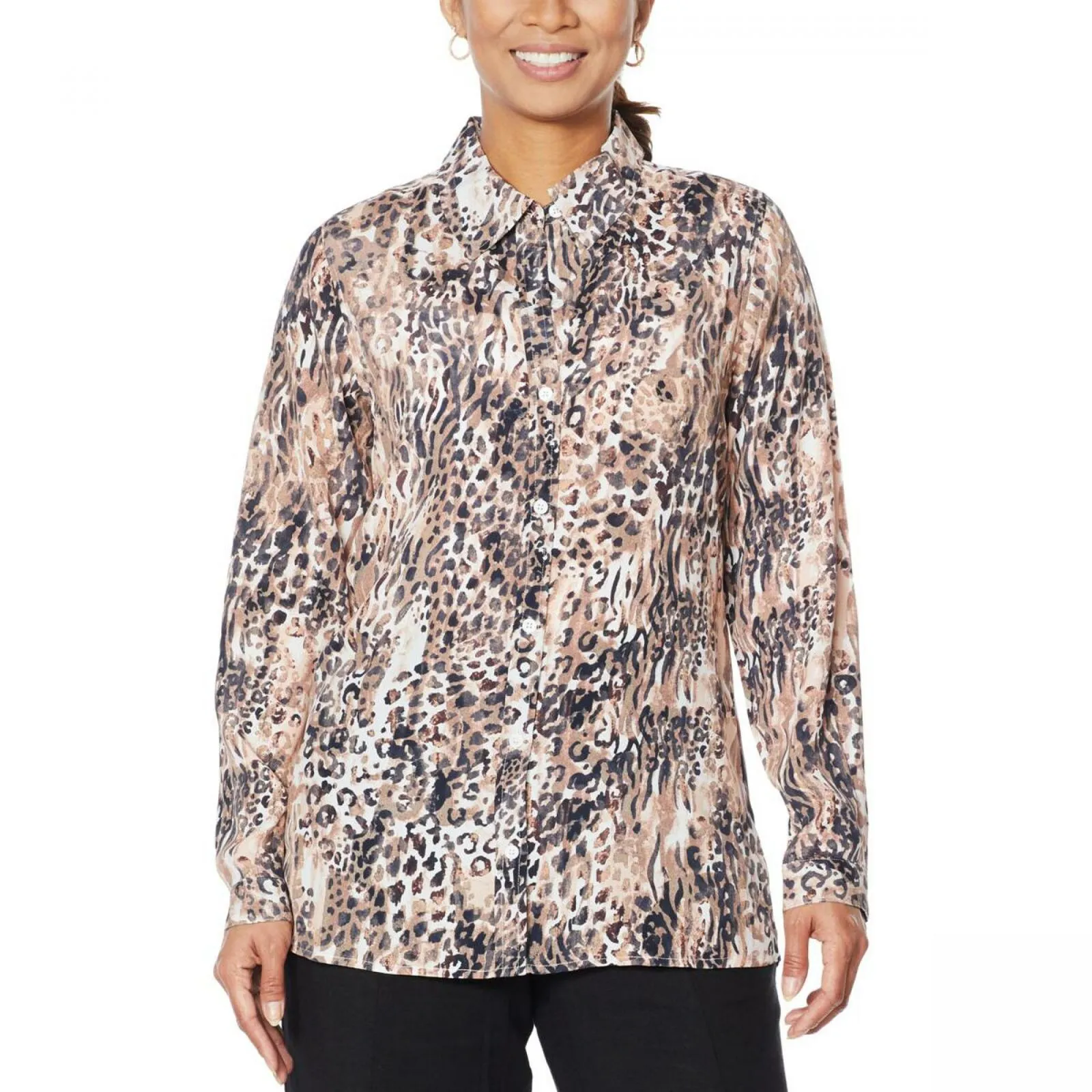 DG2 by Diane Gilman Women's Signature Collection Silk Blend Top