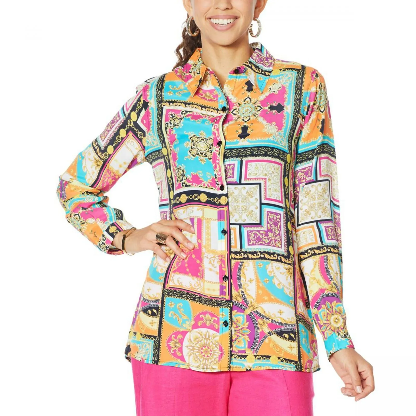 DG2 by Diane Gilman Women's Signature Collection Silk Blend Top
