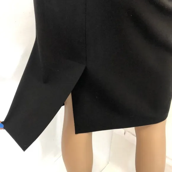 DKNY Black Wool Unlined Straight Skirt 2