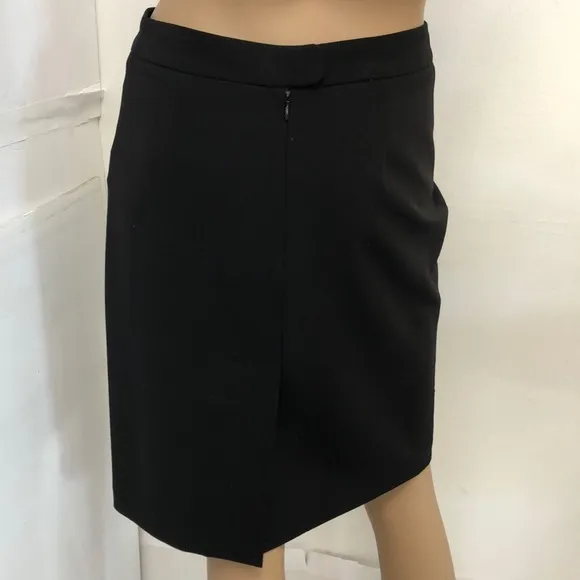 DKNY Black Wool Unlined Straight Skirt 2