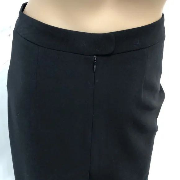 DKNY Black Wool Unlined Straight Skirt 2