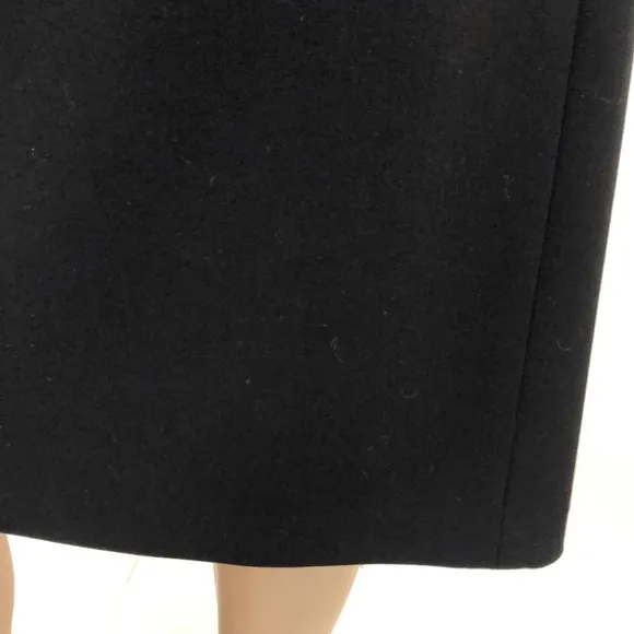 DKNY Black Wool Unlined Straight Skirt 2
