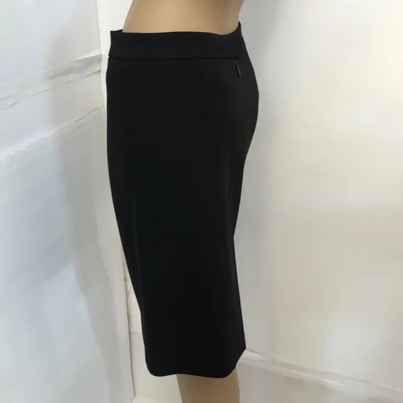 DKNY Black Wool Unlined Straight Skirt 2