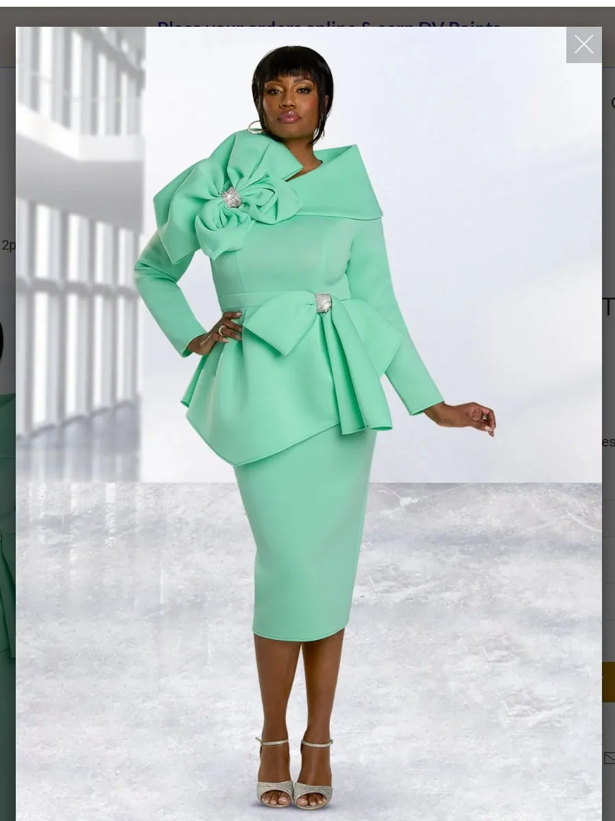 Donna Vinci Style 12138 2PC Jacket/Skirt Suit Poly/Spandex Fabric