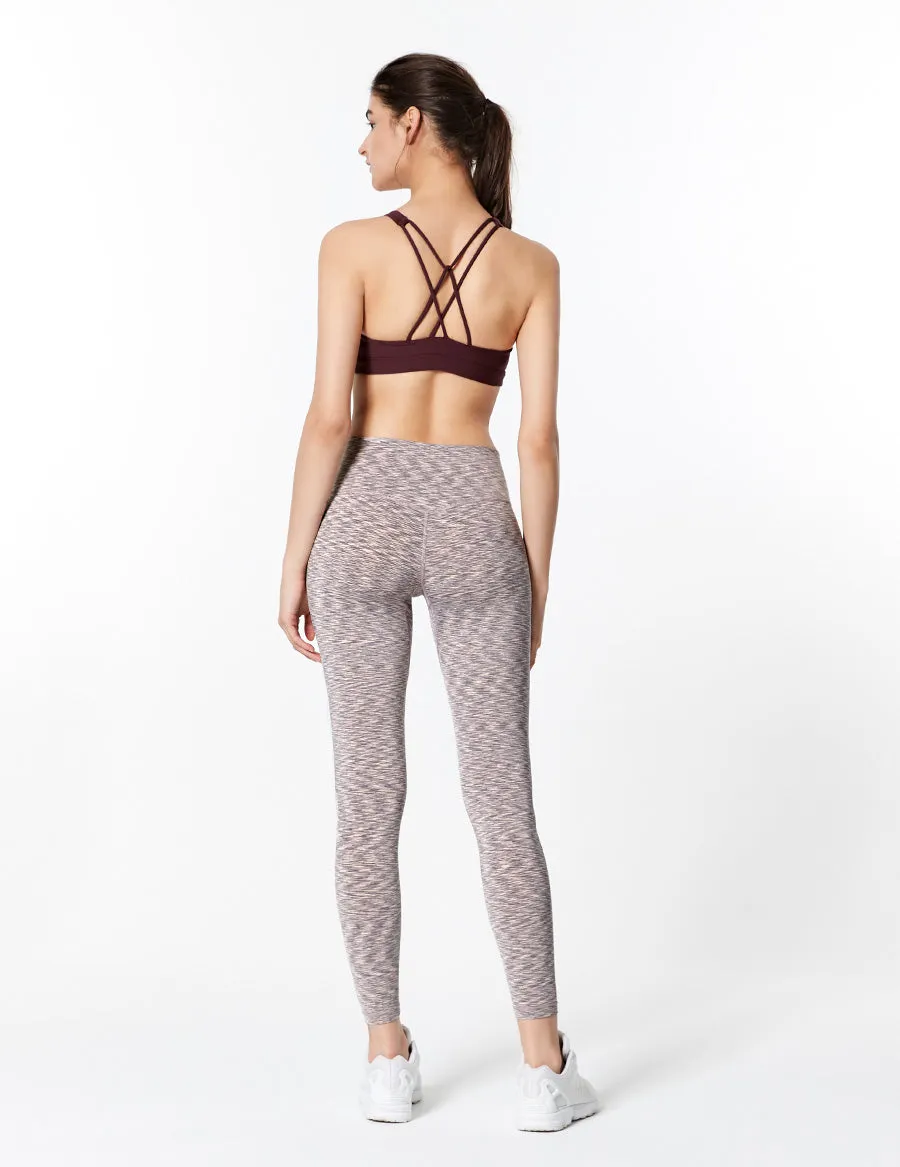 easyoga LESPIRO Glossy Slim Tights1 - D62 Gray Pink Strip