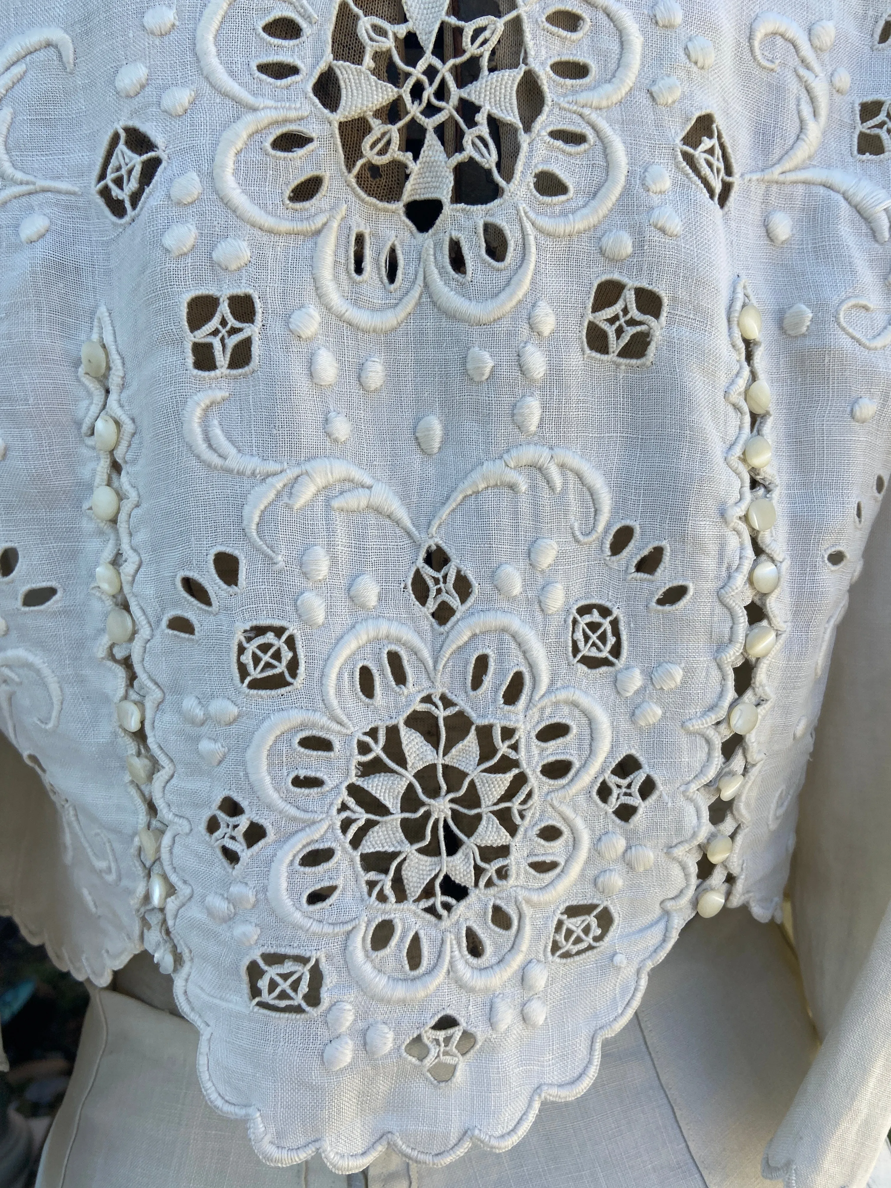 Edwardian Cutwork Linen Walking Suit Ensemble