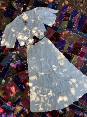 Edwardian Cutwork Linen Walking Suit Ensemble