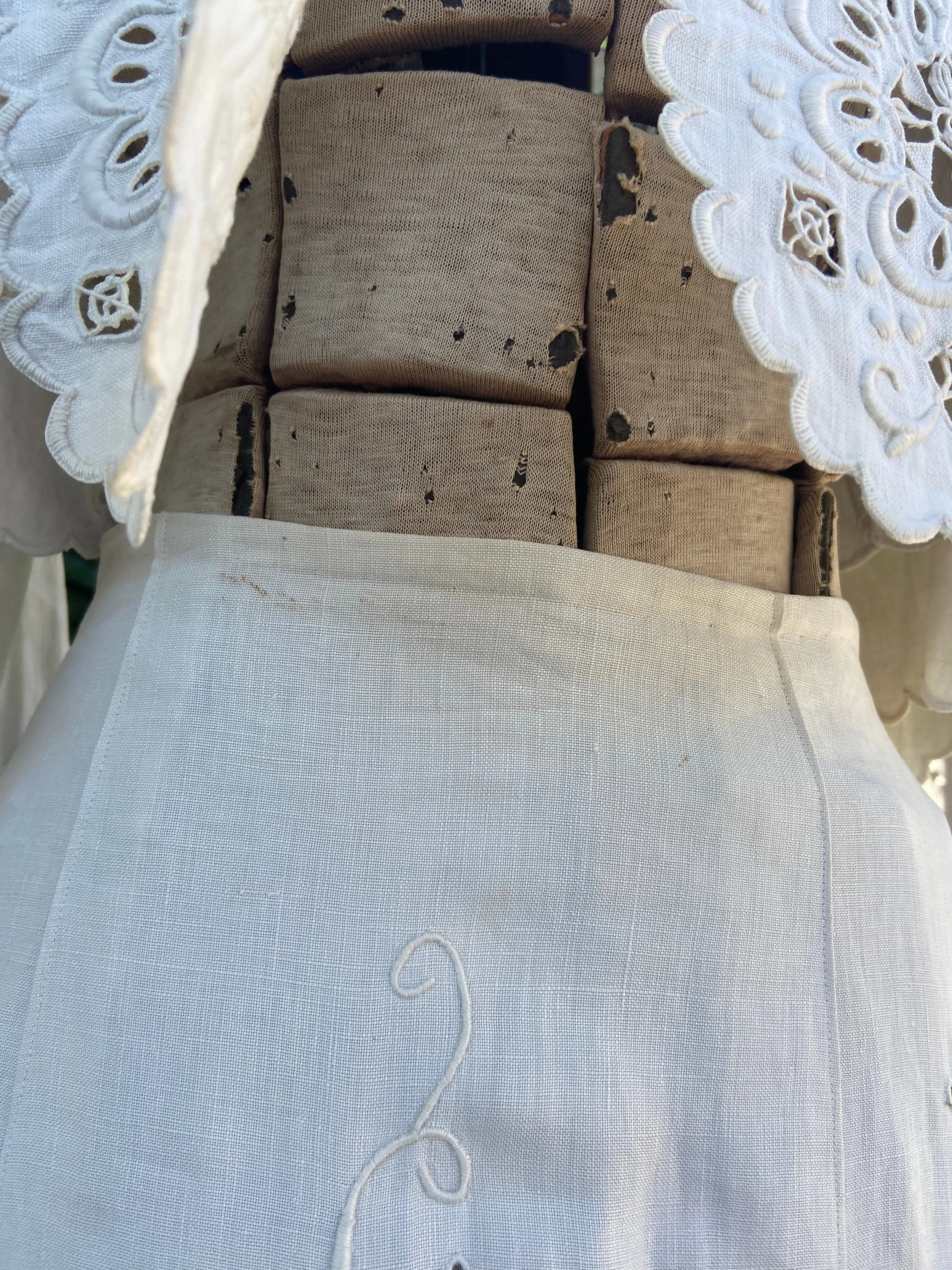 Edwardian Cutwork Linen Walking Suit Ensemble