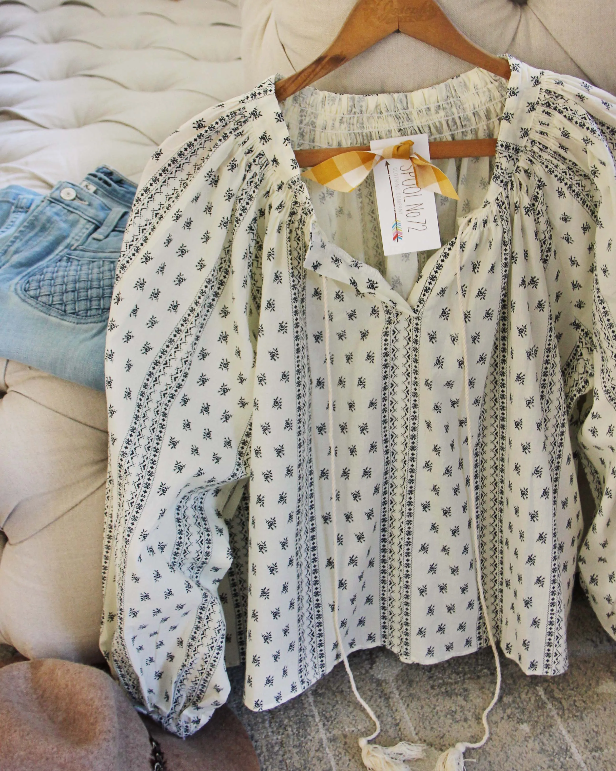 Effie Block Print Blouse
