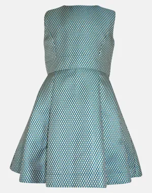 Elizabeth: Jade & gold jacquard dress & headband