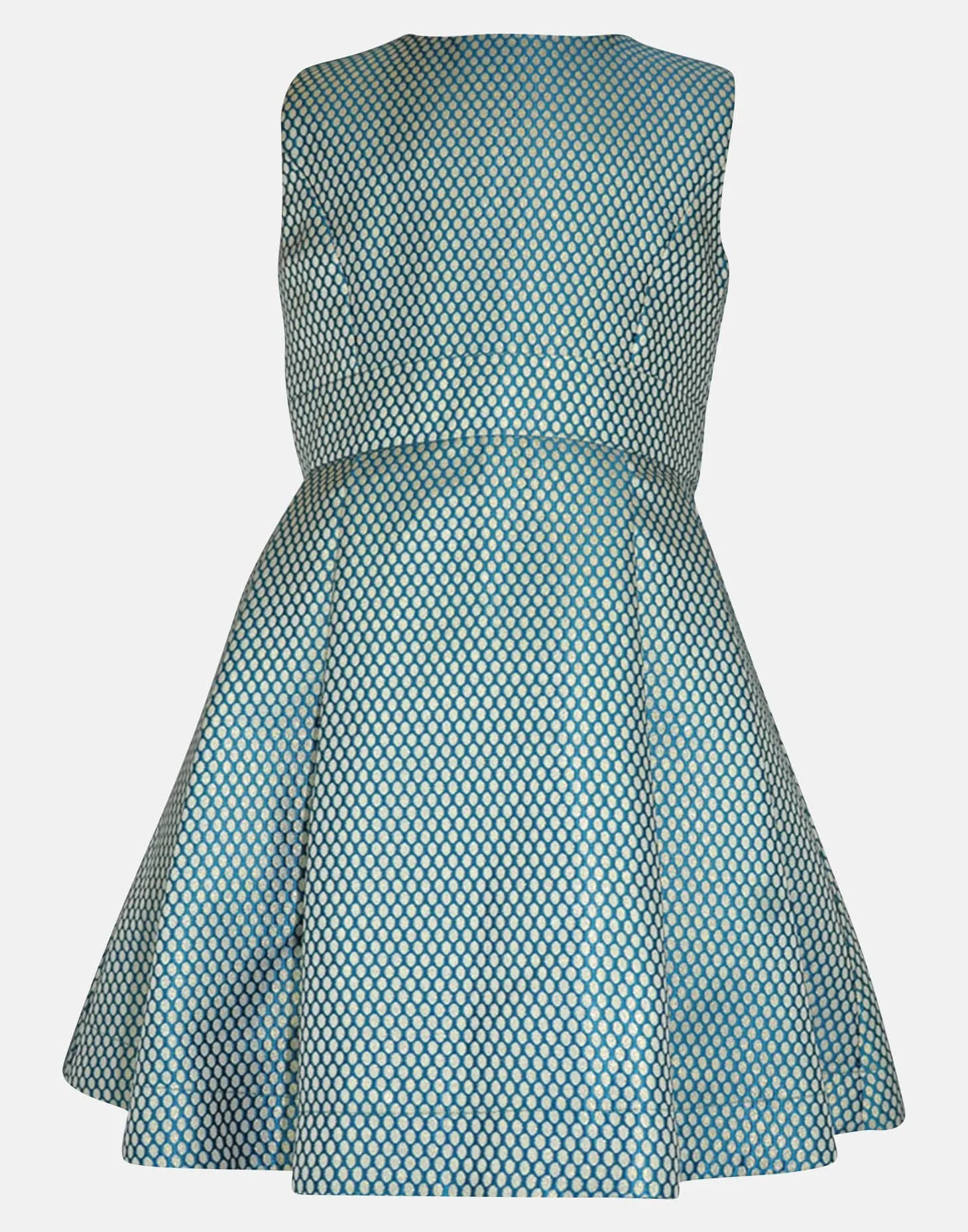 Elizabeth: Jade & gold jacquard dress & headband