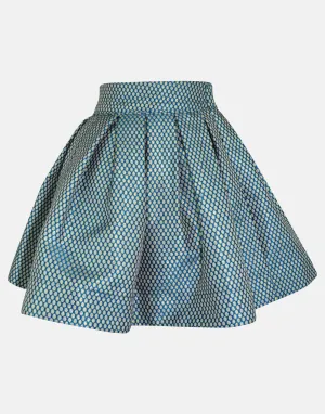 Elizabeth: Jade & gold jacquard skirt