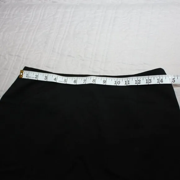 Escada Womens Black Back Pleat Wool Blend Skirt Size 36/6