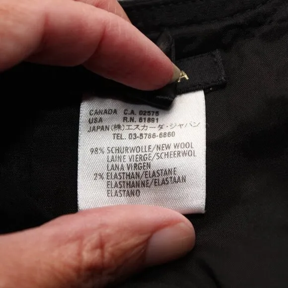 Escada Womens Black Back Pleat Wool Blend Skirt Size 36/6