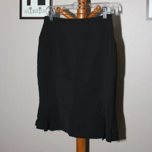 Escada Womens Black Back Pleat Wool Blend Skirt Size 36/6