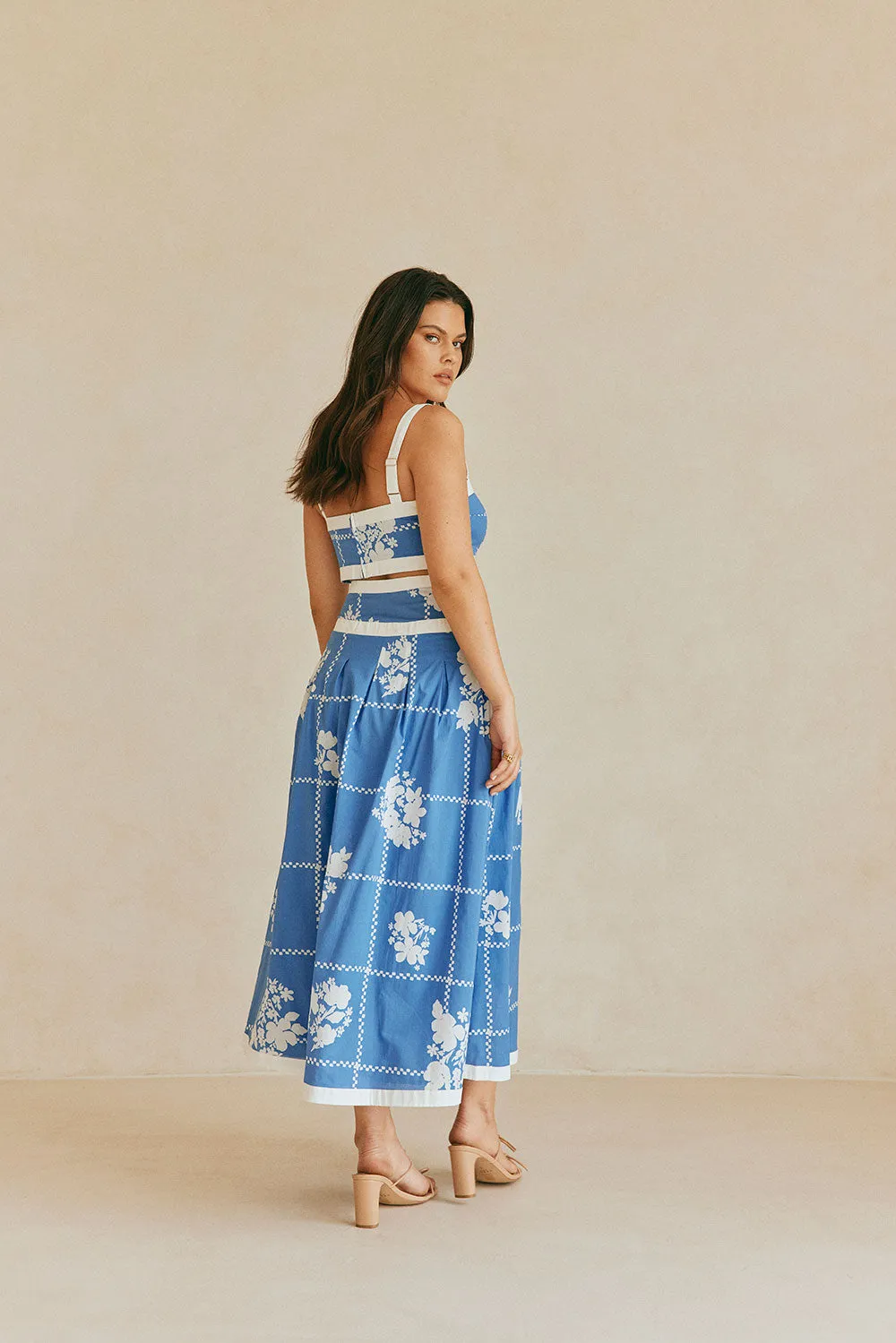 Estelle Top - Check Flowers