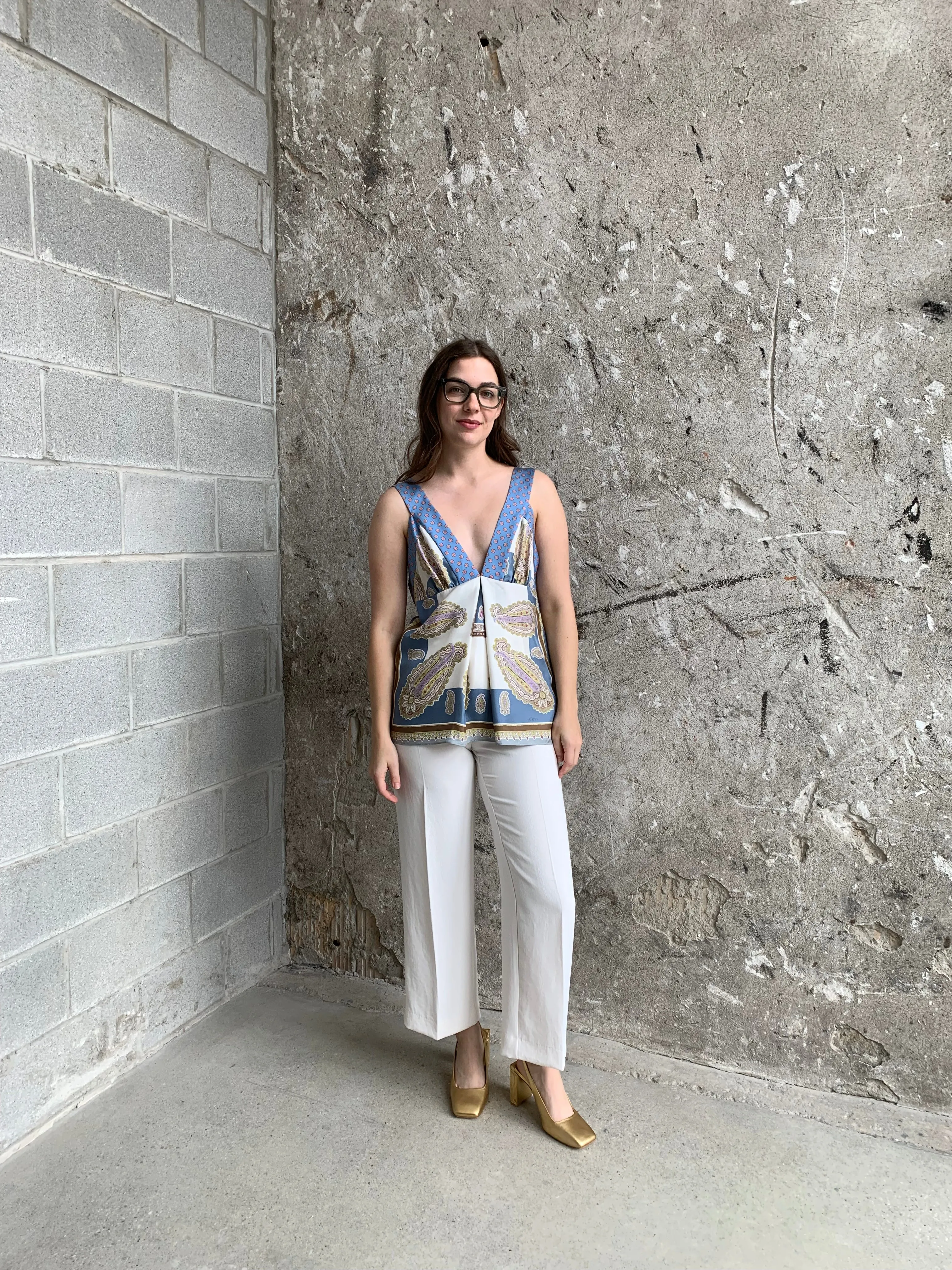 Etro paisley silk top
