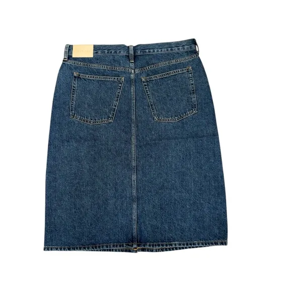 Everlane The Mid-Way Denim Midi Skirt in Deep Atlantic Size 31. NWT