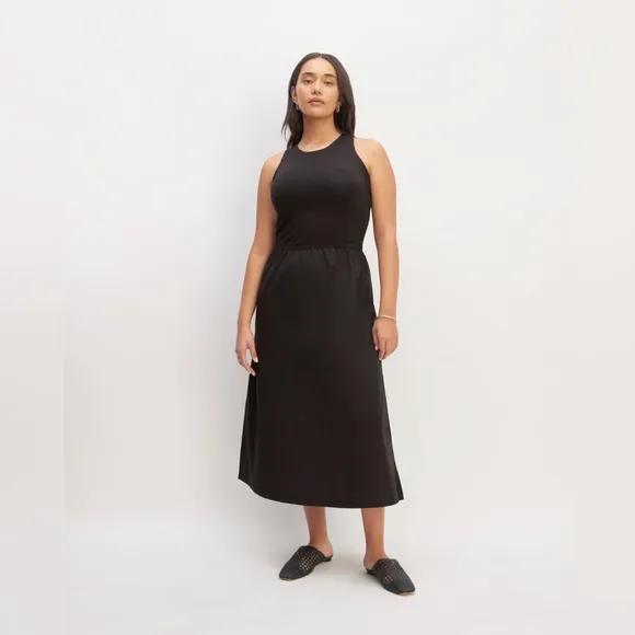 Everlane The Supima® High-Neck Riviera Dress in Black Size M NWOT