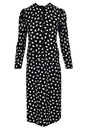 Fall 1982 Yves Saint Laurent Heart Print Black & White Suit Set
