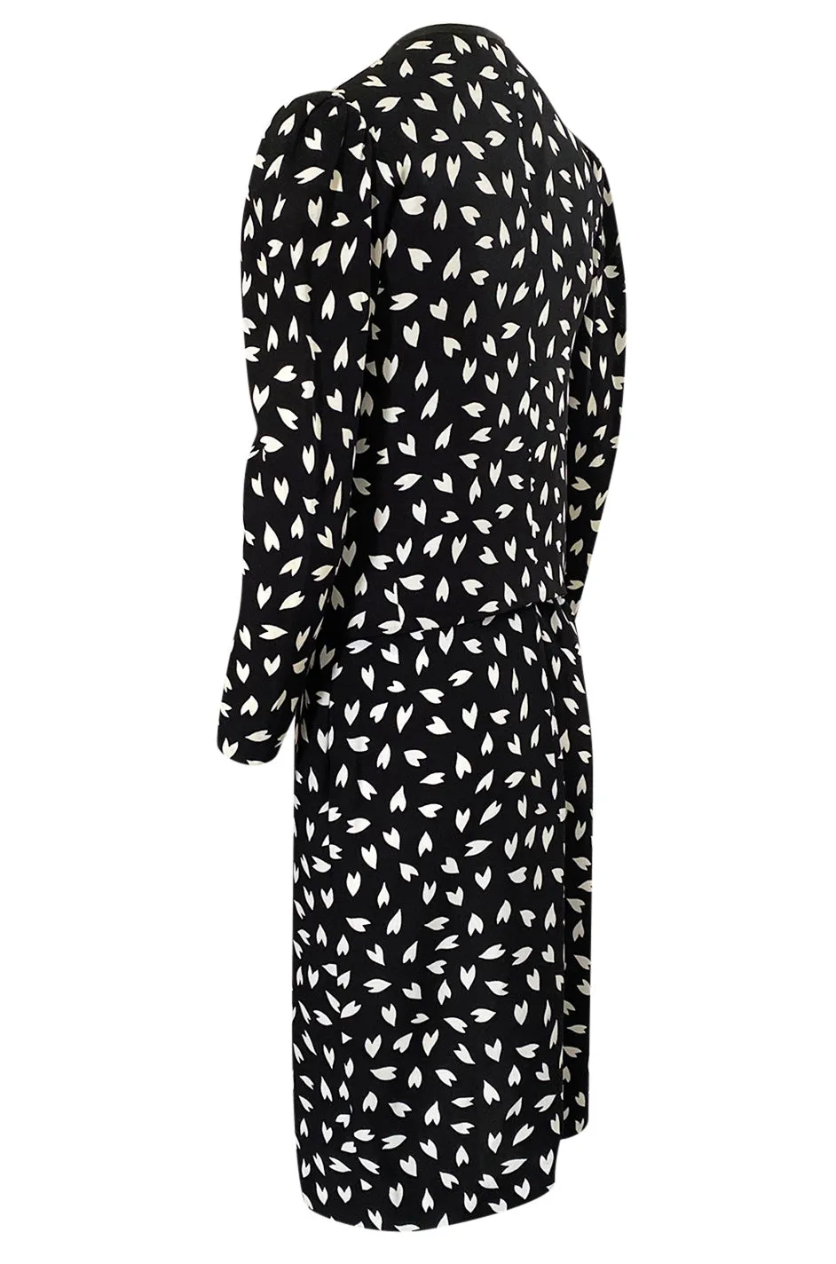 Fall 1982 Yves Saint Laurent Heart Print Black & White Suit Set