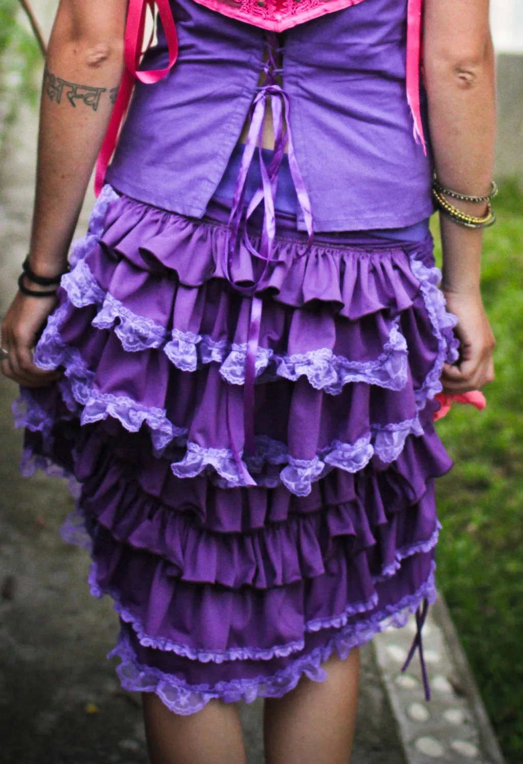 FANCYFRILLS - S - Steam Punk Burning Man Burlesque Ruffle Bussle Skirt