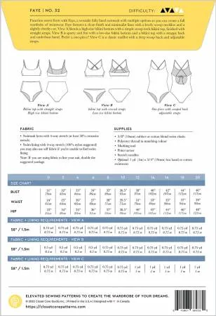 Faye Bathing Suit Pattern -- Close Core Patterns