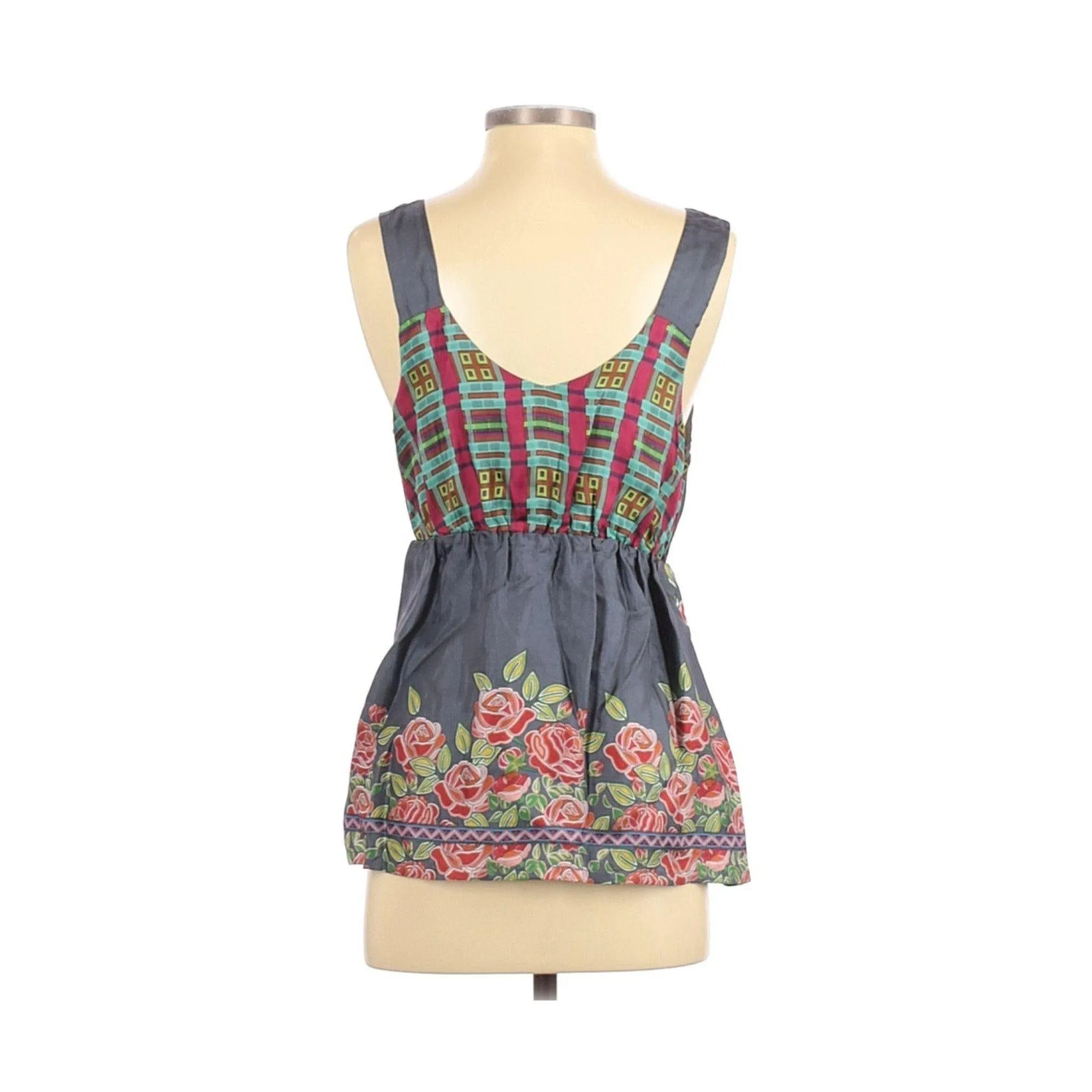 Fei Floral Print Sleeveless Silk Top