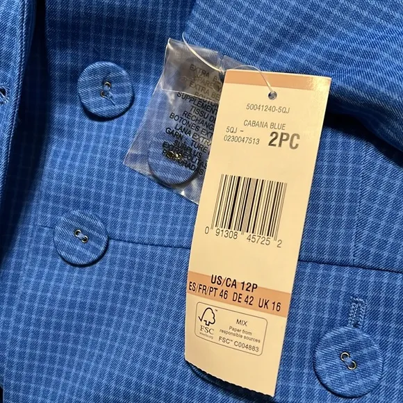 ❗️FINAL❗️ 🆕 Le Suit Cabana Blue Skirt Suit 12P 🔴