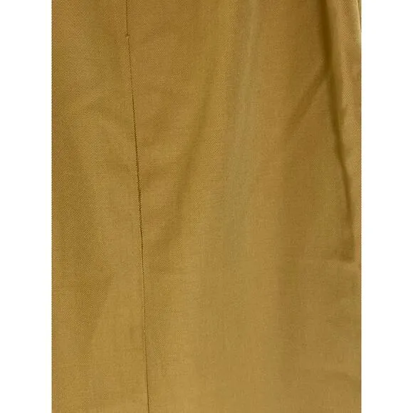 FINITY Women's Vintage Tan Wool Straight Back-Slit Midi Skirt SZ 6