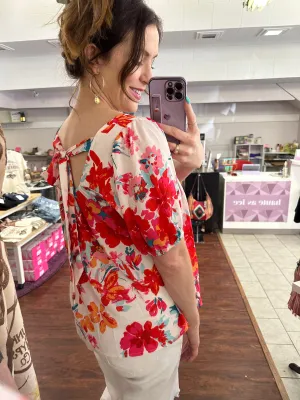 Floral Delight Top: White