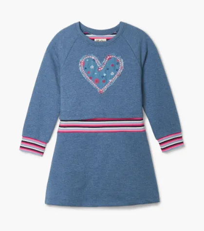 Folk Floral Heart Rib Dress