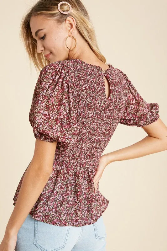 Follow Your Heart Mauve Floral Print Top - FINAL SALE